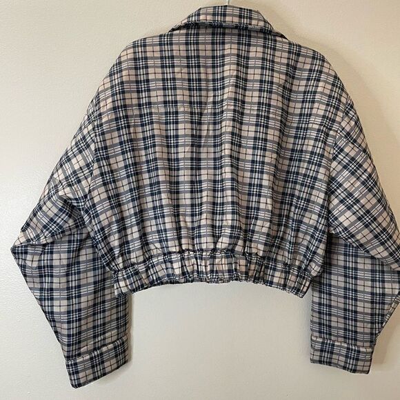 New!Labijou| Jacket| Puffer| Plaid print| Medium| Elastic waistband - Picture 14 of 16